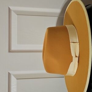 Sassy Jones Taylor Wide Brim Fedora - Mustard (New)